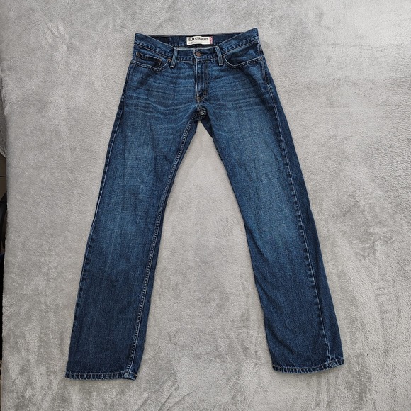 Levis 514 Jeans Mens 32x34 Mid Rise Slim Straight Blue Medium Wash Red Tab Logo - Picture 1 of 12